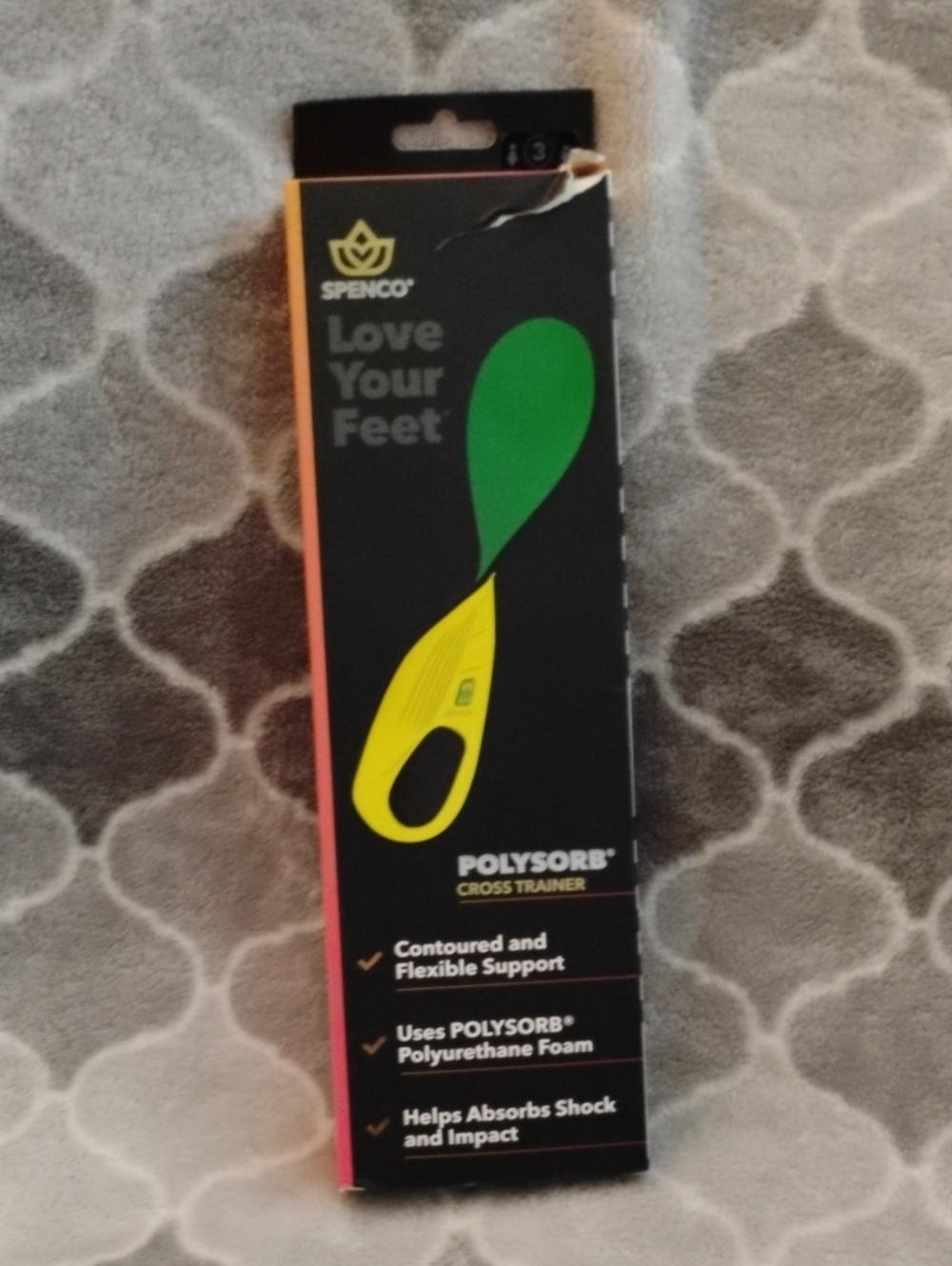 Spenco Polysorb Cross Trainer Insoles - Green & Yellow